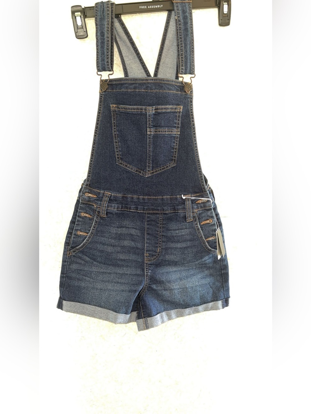 Celebrity Pink Dark Blue Denim Short Overalls